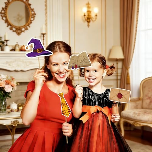 Magical Witch Party Photo Booth Frame & Props Set for Birthday Celebration