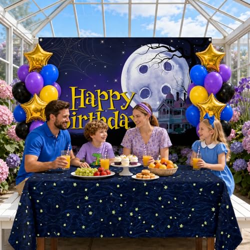 Button Birthday Party Decorations Set with Backdrop, Balloons & Banner