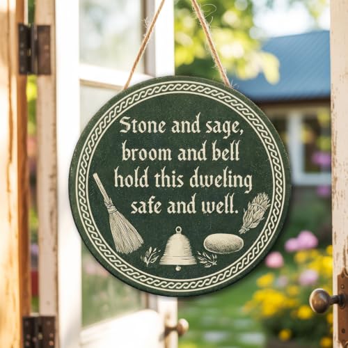 Pagan Witchy House Blessing Wooden Sign - Halloween Decor, 12x12, With Rope - Halloween Decorations, Spiritual Home Sign, Fall & Holiday Decor