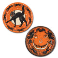 Vintage Halloween Party Plates - Black Cat & Pumpkin Design, 16 Pack, 9-Inch