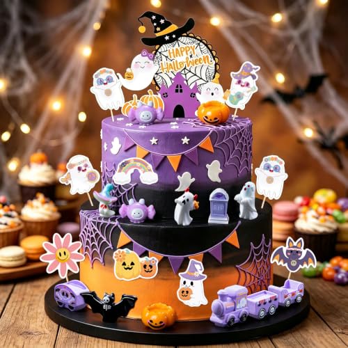 Halloween Cake Decorations Ghost Topper Set for Spooky Celebrations - LAST HOE DOWN