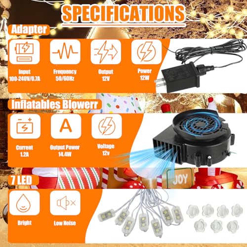 LED Inflatable Air Blower Fan with Light String for Holidays and Parties