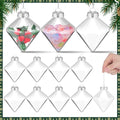 Fillable Christmas Ornaments Balls Set - Clear Plastic Holiday Decorations, 12 pcs