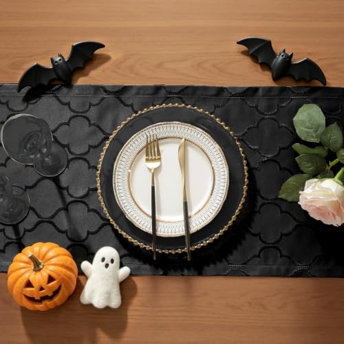 Larponder Black Halloween Table Runner - Jacquard Rectangle 13 x 72 Inches Variation of THIS listing
