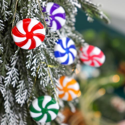 Christmas Candy Cane Ornaments - 100 Pack Peppermint Holiday Decorations - DIY Tree & Craft Accents