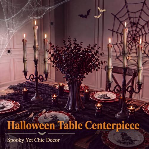 Halloween Bone Candles - Bleeding Bone Taper Candles Set of 4 for October Decor