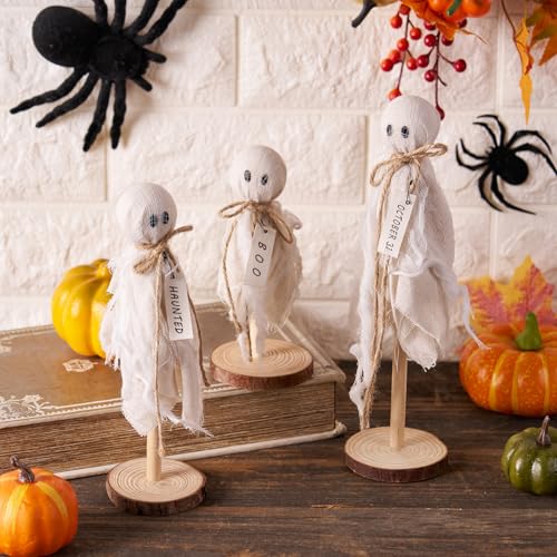 Halloween Ghost Decorations Set of 3 Indoor Table Centerpieces