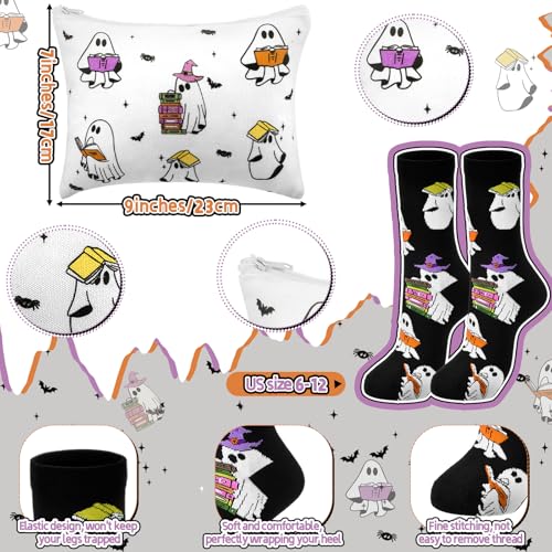 Ghost Reader Halloween Gift Set - Glass Cup, Socks & Cosmetic Bag - Variation of THIS listing