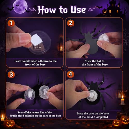 Halloween Spider Wall Decor Set 36 Pcs 3D Creepy Crawling Spiders Indoor Outdoor