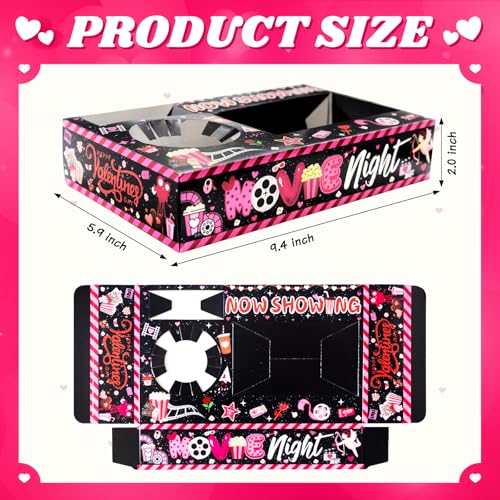 Valentine’s Day Movie Night Snack Trays & Decorations - Heart Love Party Favors - Movie Night Valentine