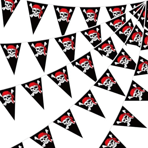 Pirate Party Banner Flags Set - 98ft 90 Pcs Halloween & Themed Decorations