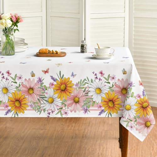 Rectangle Tablecloth 60x120 Inch - Colorful Daisy Yellow, Outdoor & Indoor