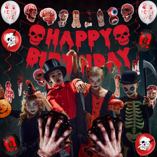 Halloween Zombie Party Decorations Set - Horror Themed Birthday Supplies