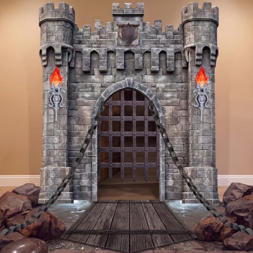 Medieval Castle Party Backdrop Decorations Kit for Halloween & Events - 105 Pieces