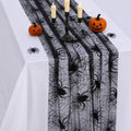 Halloween Table Runner Black Spider Web 29x120 Inch - Pack of 1, Spooky Decor