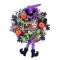 Halloween Wreath for Front Door - 20 Inch Whimsical Mesh Decor with Witch Accents