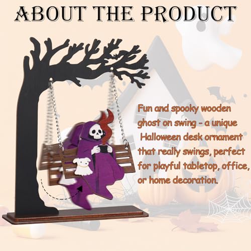 Halloween Desktop Swing Decor Grim Reaper - Spooky Gothic Fall Ornament