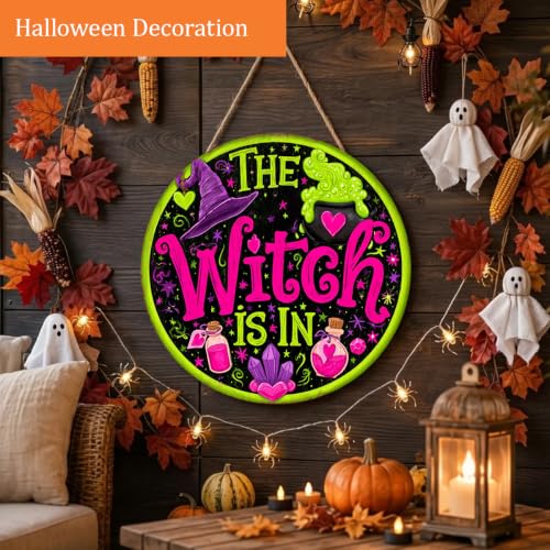 Witchy Halloween Wooden Sign for Home - The Witch Is In Sign - Variation: Witchy