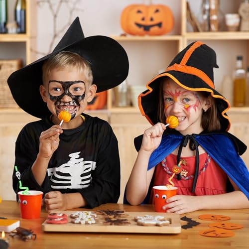 Halloween Party Straw Set - 8 Reusable Plastic Skeleton Pumpkin Witch Designs