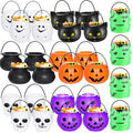 Halloween Candy Buckets Set - 28 Mini Plastic Holders with 7 Styles for Trick-or-Treating - Orange Pumpkin, Ghost & More