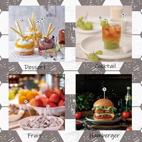 Soccer Ball Cocktail Picks - Black & White, 4.7 Inches, 120 Pcs
