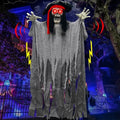 70-Inch Halloween Hanging Pirate Ghost Animatronic Outdoor Decor with Sound and Lights