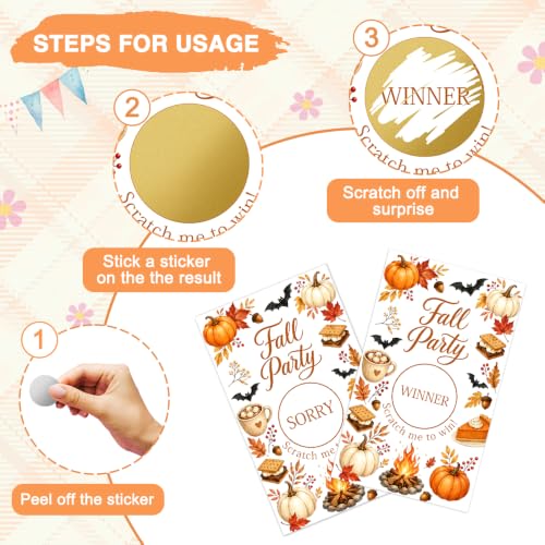 Fall Party Halloween Pumpkins Leaves Scratch Off Cards - Beige219 - 50 Pack