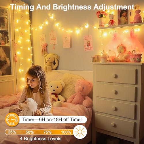 Warm White 33FT 100LED Connectable Christmas Fairy Lights with Timer & 8 Modes