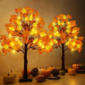 Classic Style 3 2 Pack 24-Inch Prelit Fall Maple Trees with LED Lights & Decorations