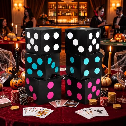 Large 50s Sock Hop Dice Boxes - Classic Colors, 11.8 Inch Party Decor Set — Classic
