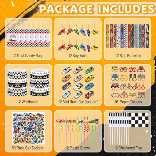 Race Car Party Favors Set for Kids - 150 Pieces Birthday Party Decorations