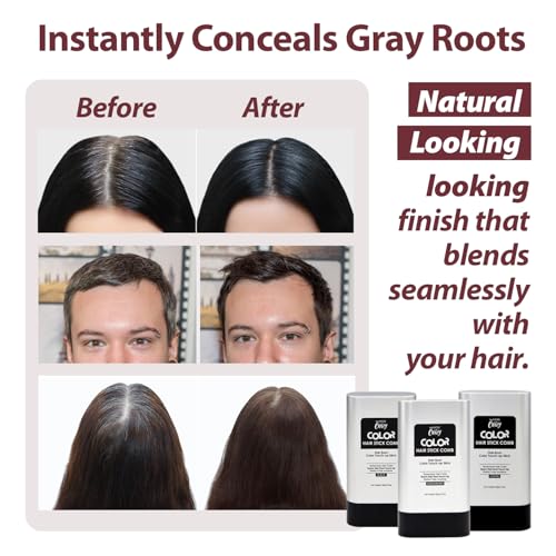 2-in-1 Hair Color Stick with Built-in Comb - Quick Root Touch-Up, Long-Lasting Coffee