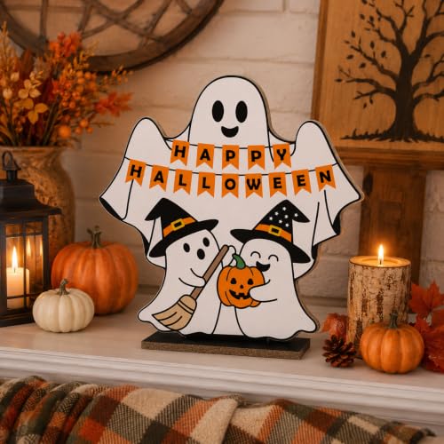 Halloween Boo Wooden Sign Table Decorations - Variation Halloween02