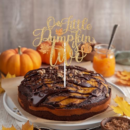 Fall Pumpkin Cake Topper Two - Autumn Birthday Party Decorations