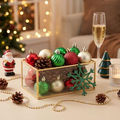 Mini Christmas Ball Ornaments Set - Valery Madelyn 36pcs Red Green Gold Variations