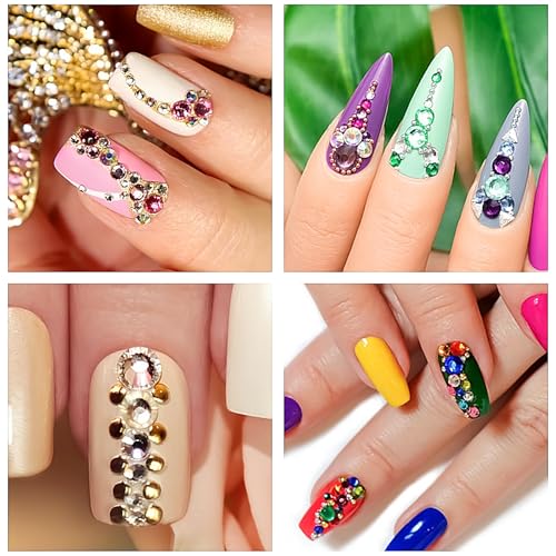 White Face Gems Pearls Rhinestone Stickers for Makeup Nails & Body Decor - 975PCS