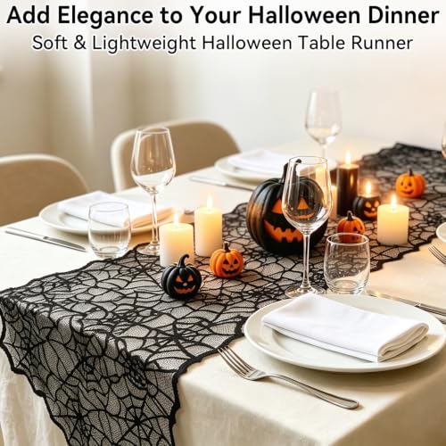 Halloween Decorations Set with Spider Web Tablecloths and Bat Wall Stickers