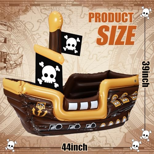 Inflatable Pirate Ship Drink Cooler with Bright Colors - Fun Party Accessory