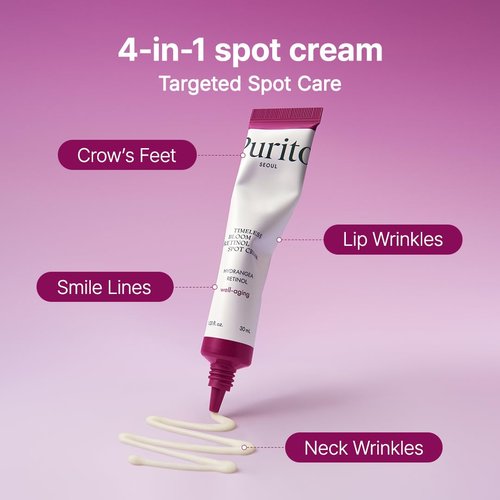 PURITO SEOUL Timeless Bloom Retinol Spot Cream, Korean Jeju Hydrangea, for Sensitive Skin, Retinol Cream, Wrinkle Reduction, Anti Aging Face Cream, K-Beauty, 30ml 1fl.oz
