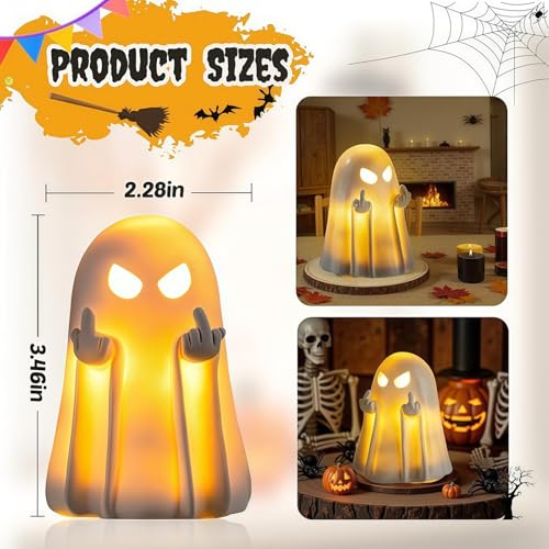 Halloween Ghost Figurine Decoration - Spooky Resin Statue for Home & Garden