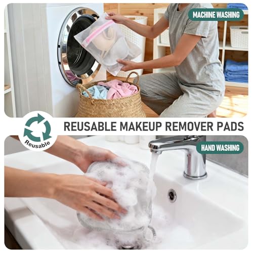 Reusable Makeup Remover Cloths Set - Khaki Brown-Grey, 12 Pack, 6x6 Inch Face Towels