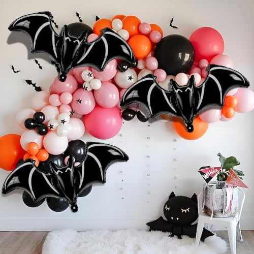 48 Inch Black Bat Balloons Halloween Bat Party Decorations - C-Black1