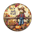 Fall Pumpkin Garden Sign Scarecrow Metal Wall Decor 8x8Inch - Scarecrow7 Variation