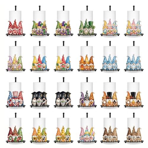Fall Interchangeable Paper Towel Holder with Gnome - Seasonal Decor Set