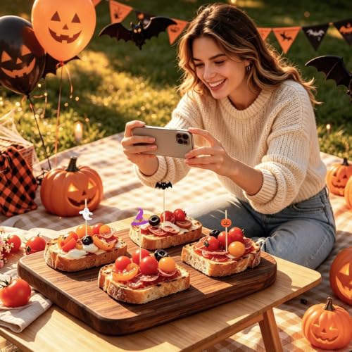Halloween Mix Cocktail Picks - Spooky Food Skewers for Appetizers & Drinks