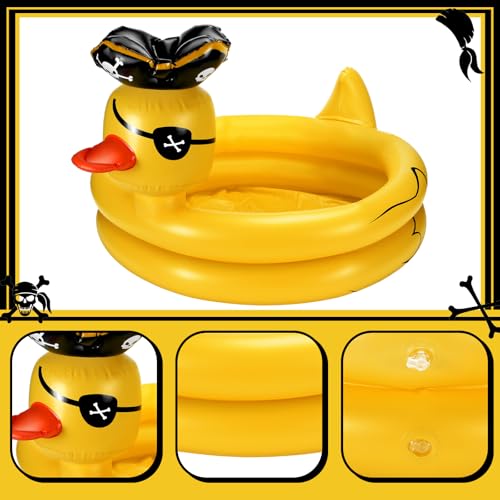 Inflatable Pirate Duck Cooler - Floating Beverage Cooler for Parties & Outdoor Events