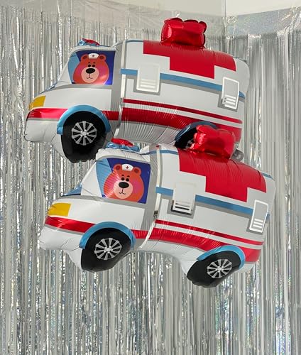 Emergency Vehicle Balloons Set - Ambulance, Nurse & Rescue Party Decorations