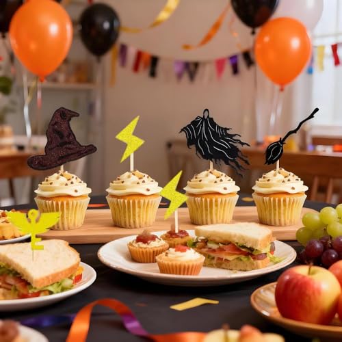 Magical Wizard Cupcake Toppers Set of 20 Halloween Birthday Decorations