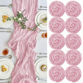 Pink Cheesecloth Table Runner 10 Pack - 10ft Rustic Wedding Party Home Decor