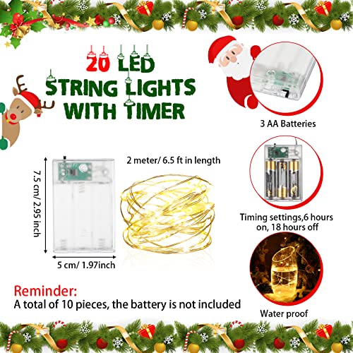 Battery Operated Fairy Lights with Timer 20 LED 65ft Warm White